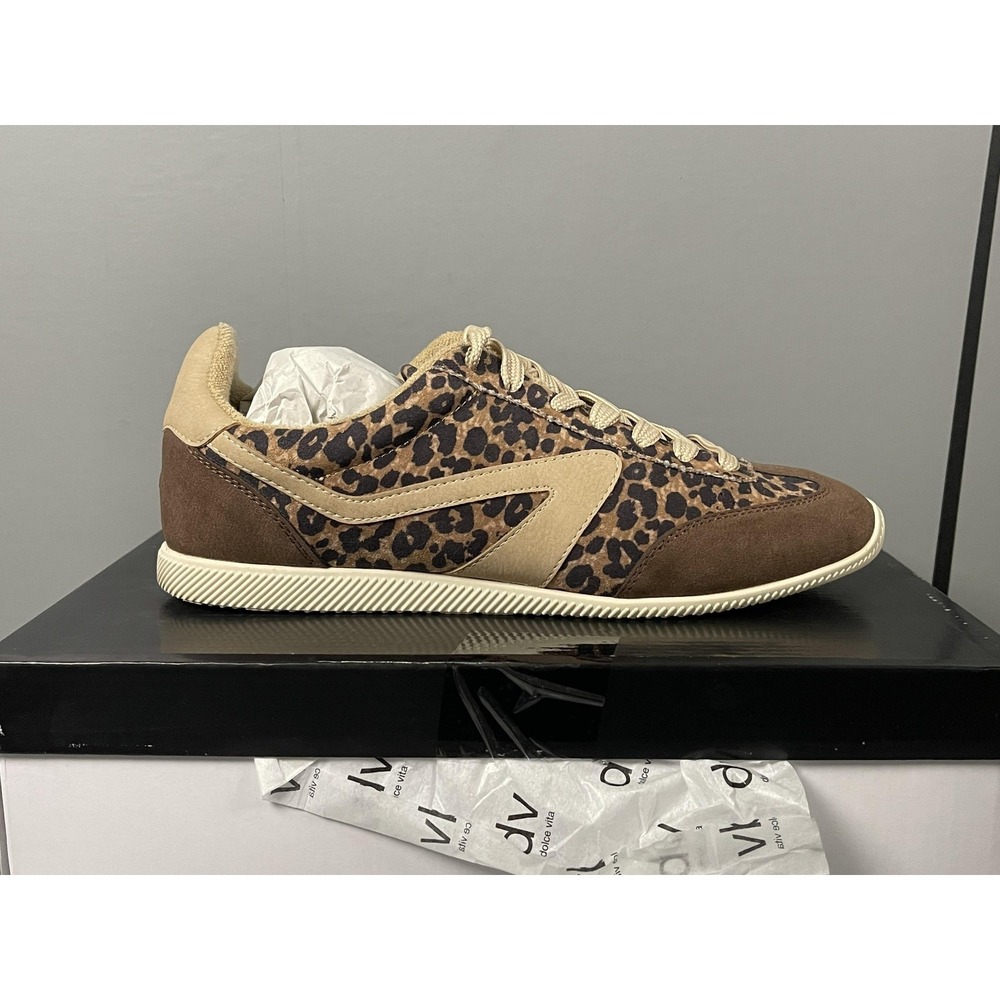 Dolce Vita Gaven Shoes Womens Size 8 Dv Brown Leopard Casual Low Top Sneakers